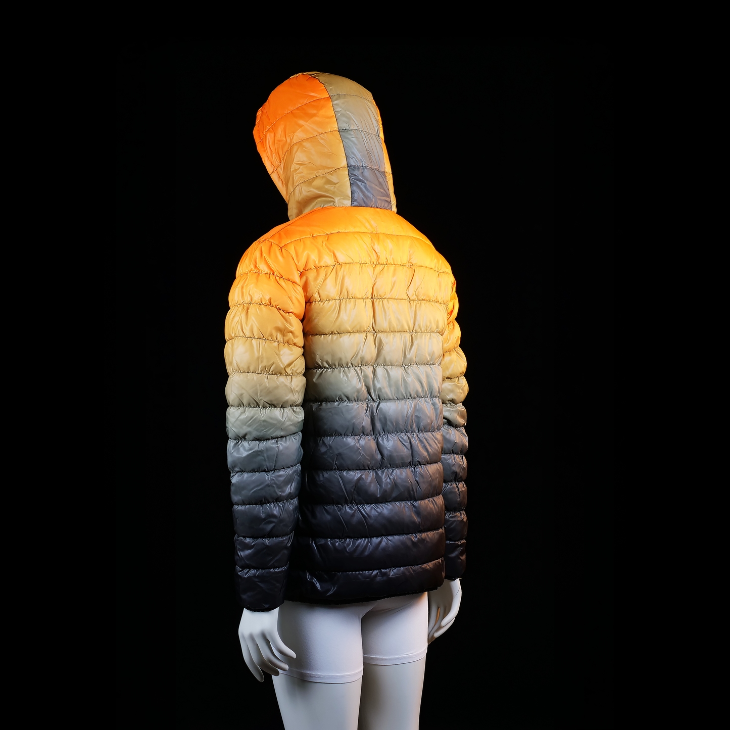 Padded jacket - Orange & Black - Size L - (NEW)