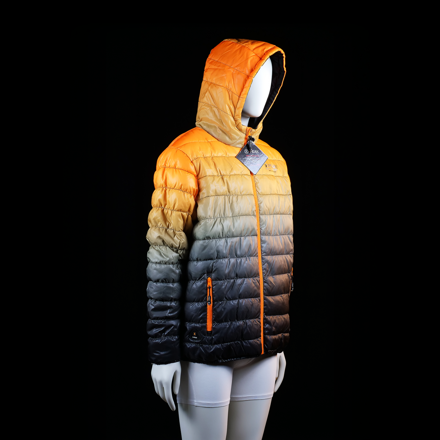 Padded jacket - Orange & Black - Size L - (NEW)