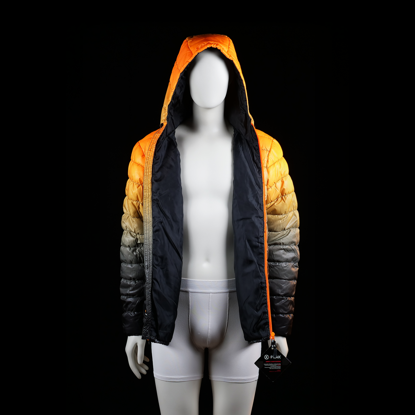 Padded jacket - Orange & Black - Size L - (NEW)