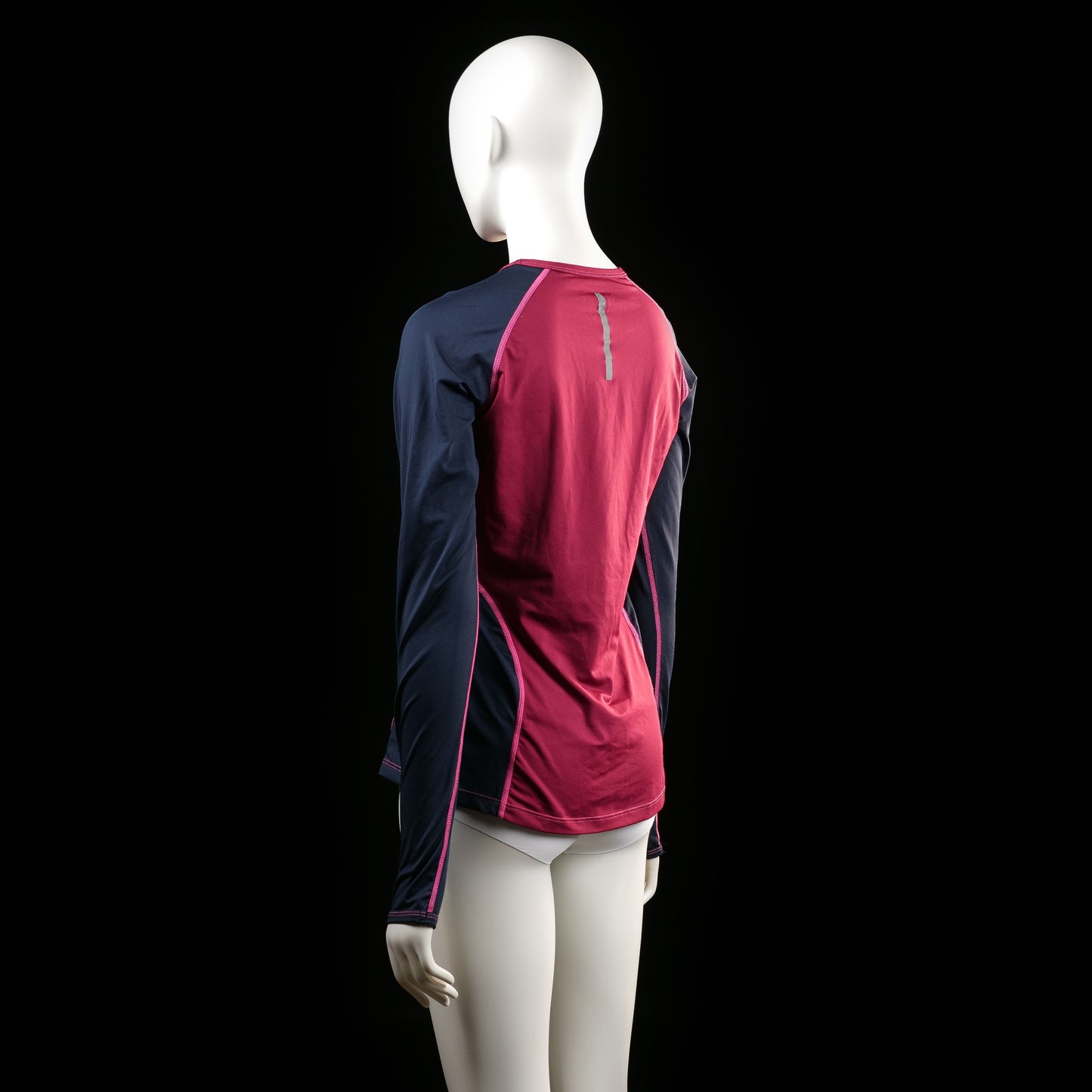 Long-sleeve top - Burgundy & Navy - Size S