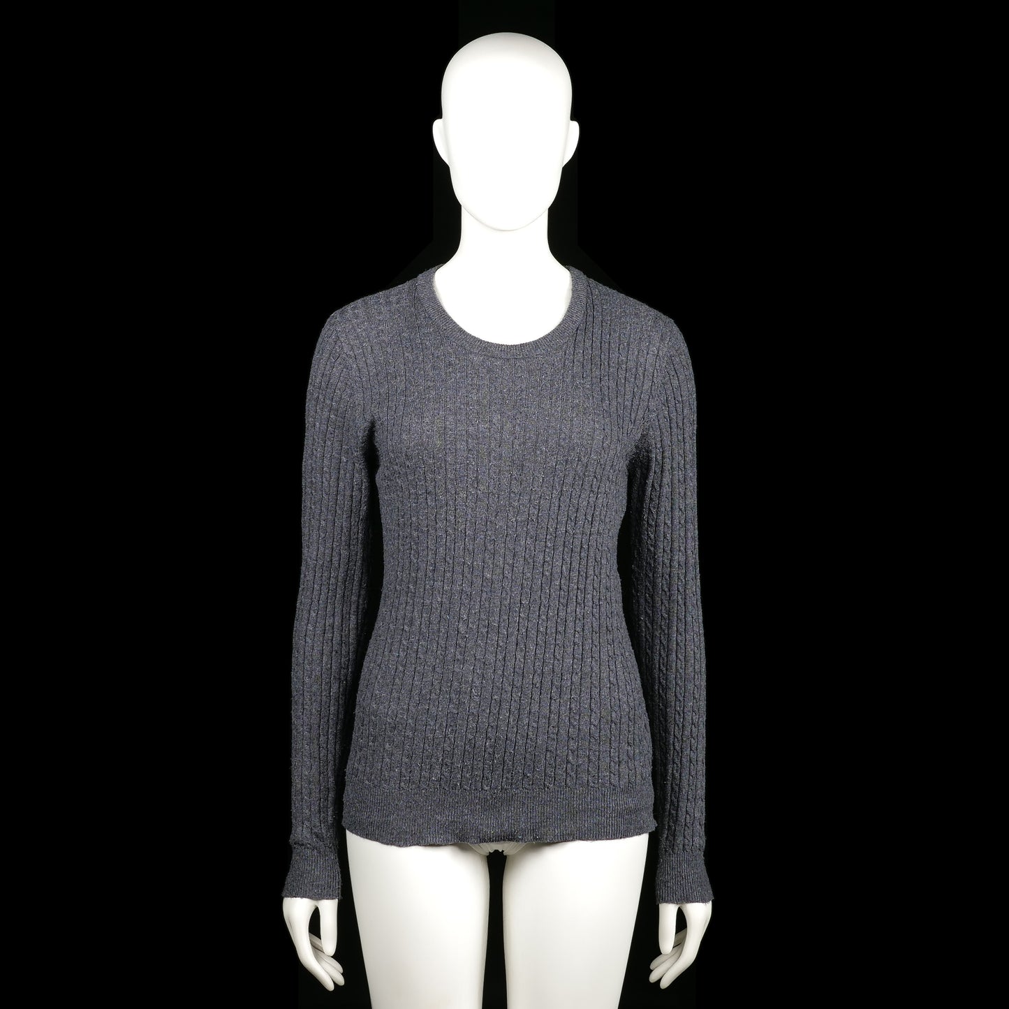 Gina Tricot - Sweater - Charcoal - Size XL - Charcoal gray knitted sweater with a subtle fishbone pattern throughout. Features ribbed cuffs and a straight hem.