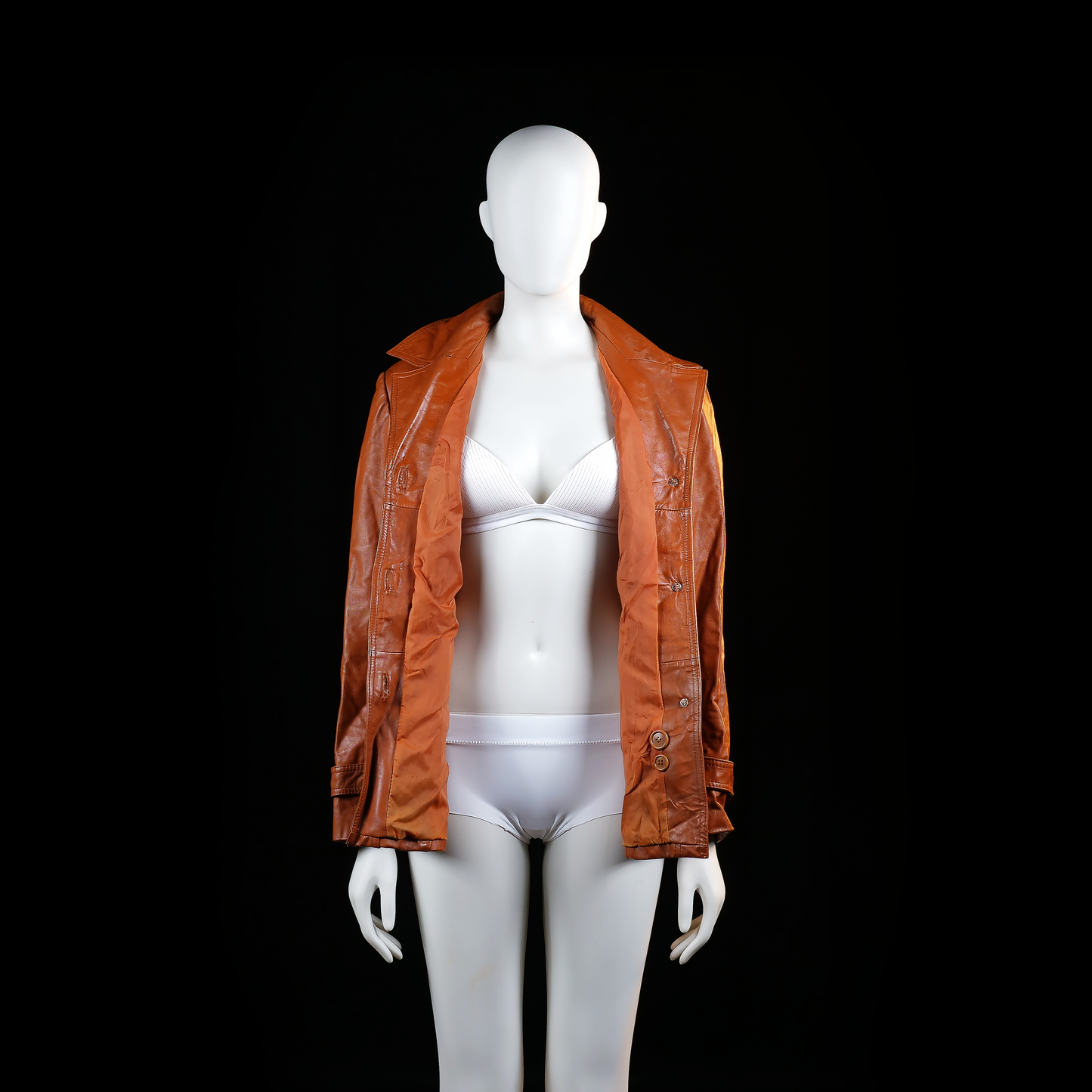 Leather jacket - Camel - Size 42