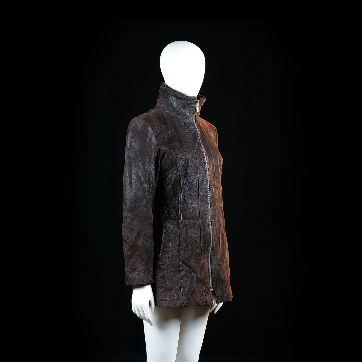 Leather jacket - Dark Brown - Size 40