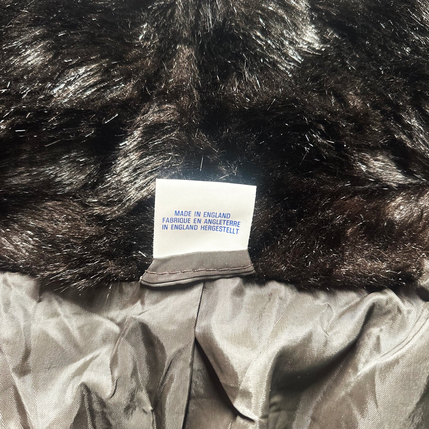 Fur jacket - Black & Dark Brown - Size 38