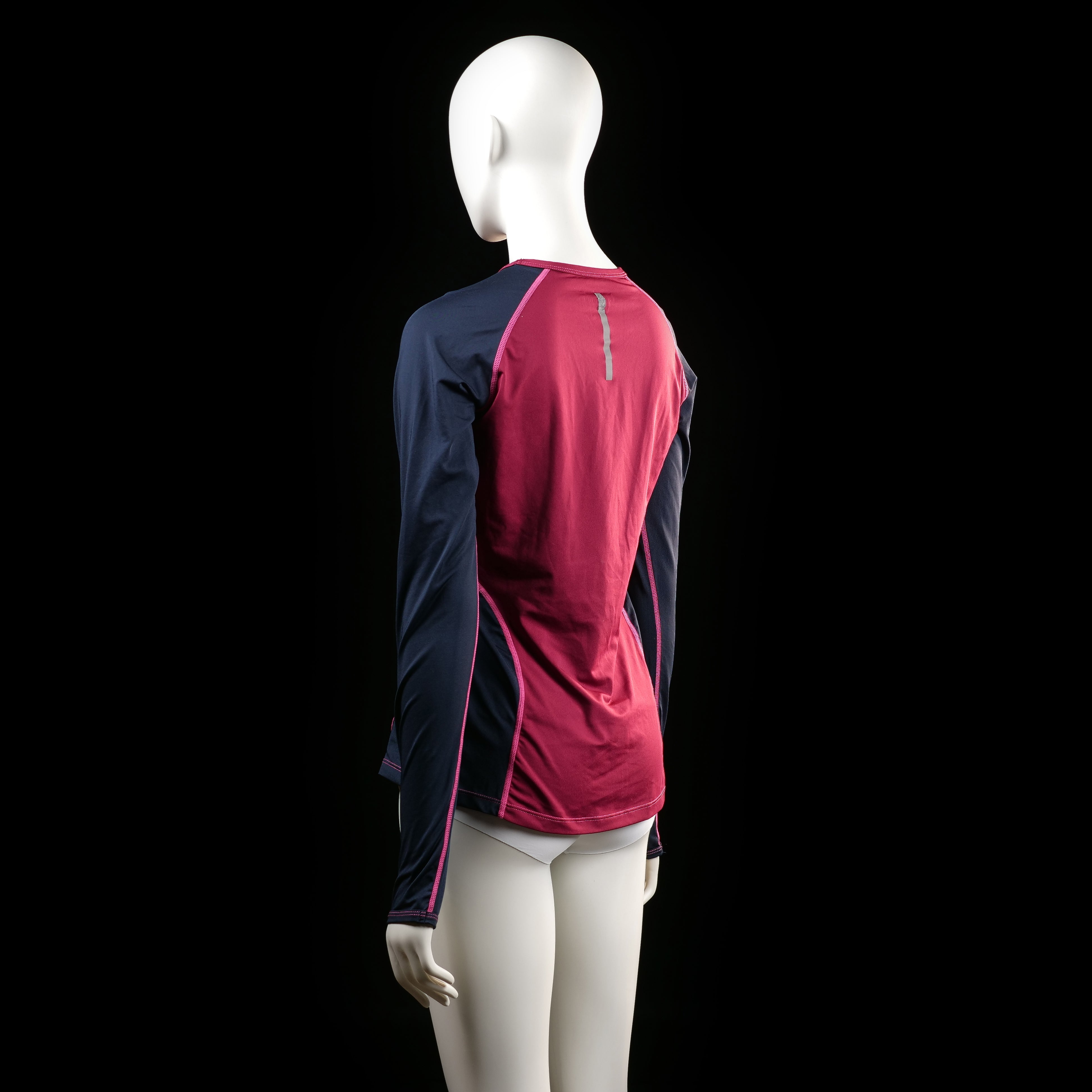 Long-sleeve top - Burgundy & Navy - Size S