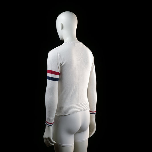 Sweater - White & Red & Navy - Size S