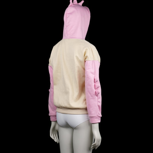 Hoodie - Ivory & Pink - Size S