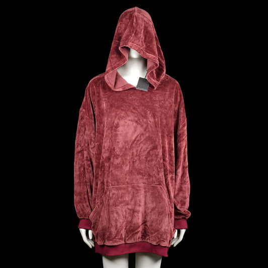 Supermom - Hoodie - Burgundy - Size L - (NEW) - Oversized plush hoodie in solid burgundy with ribbed cuffs and hem. Features a large kangaroo pocket and wide hood.