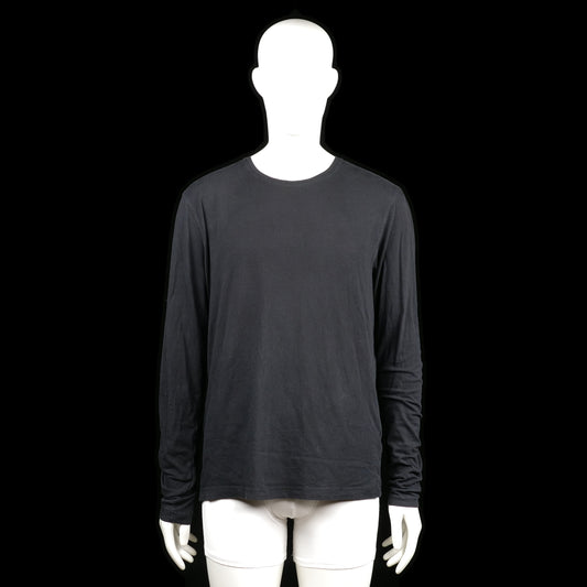 H&M - Long-sleeve top - Black - Size XL - Black solid long-sleeve top with round neckline and straight hem. Features simple plain cuffs and no visible embellishments or detailing.