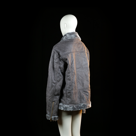 Fur jacket - Dark Gray - Size L