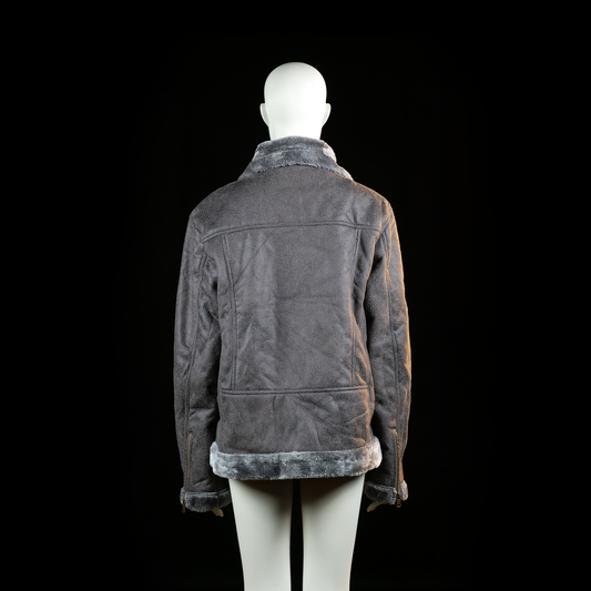 Fur jacket - Dark Gray - Size L