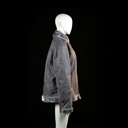 Fur jacket - Dark Gray - Size L