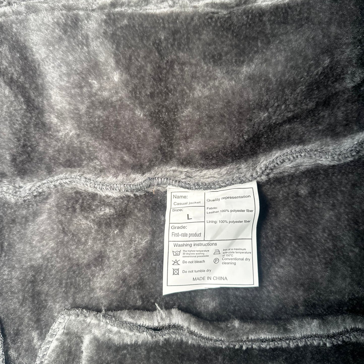 Fur jacket - Dark Gray - Size L