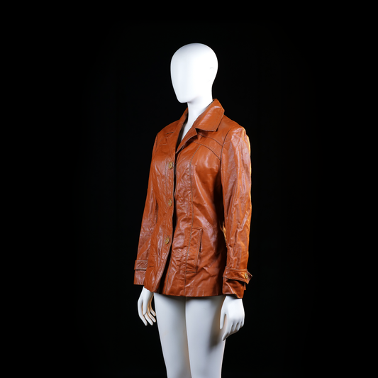 Leather jacket - Camel - Size 42