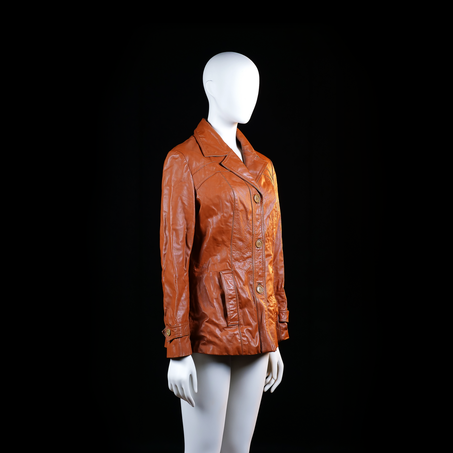 Leather jacket - Camel - Size 42