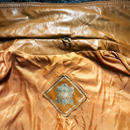 Leather jacket - Camel - Size 42