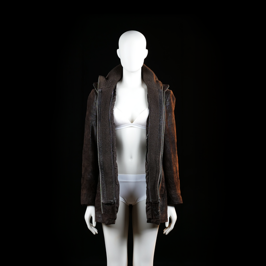 Leather jacket - Dark Brown - Size 40