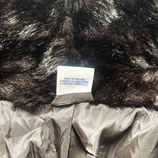 Fur jacket - Black & Dark Brown - Size 38